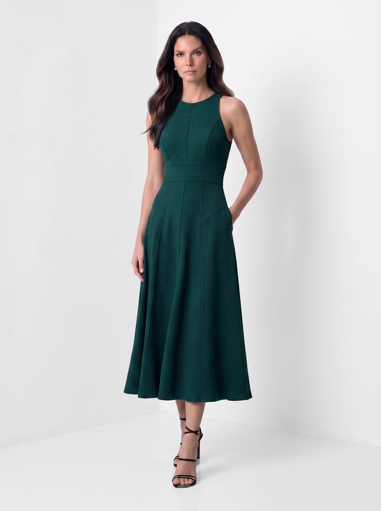 Emerald Halter Heavy Crepe Dress