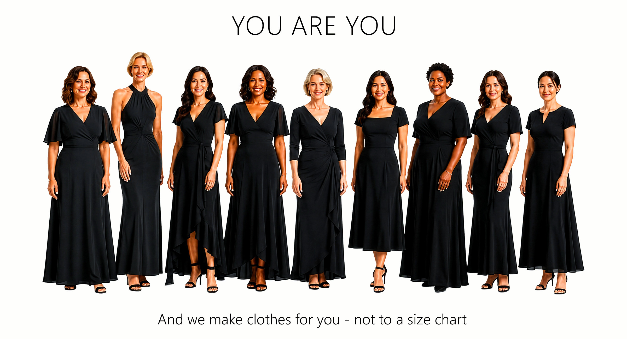 You are you. And we make clothes for you — not to a size chart.