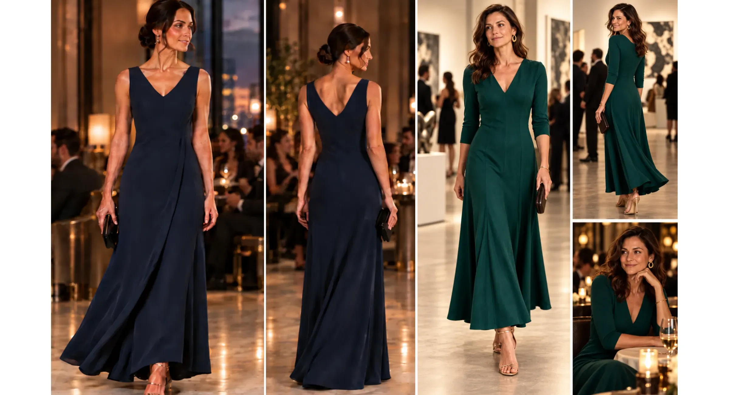 Dinner in motion. Same dress, a brighter you — refined style for what matters.